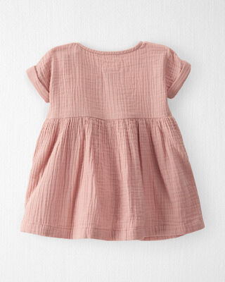 Product image 2 of Baby Organic Cotton Gauze Dress in Pink