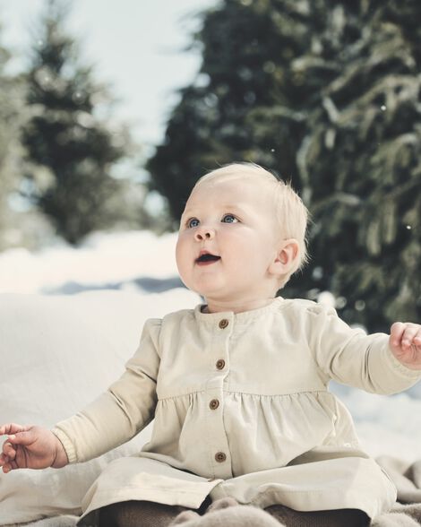  Product image 1 of Baby Organic Cotton Corduroy Pocket Dress in Toasted Wheat