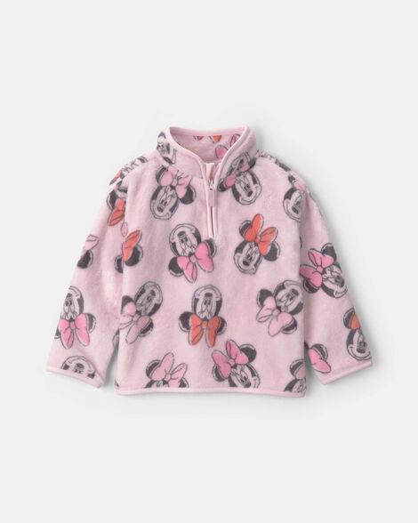 toddler girl disney© minnie mouse quarter-zip pullover sweatshirt - pink