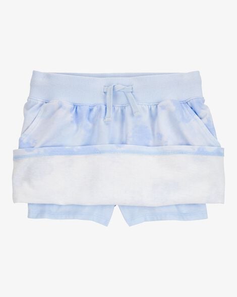 Product image 2 of Kid Drawstring Cloud Dye French Terry Skort - Blue