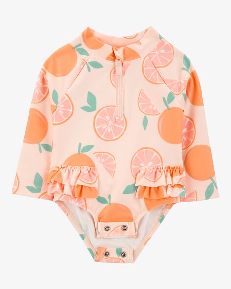  Product image 2 of Baby 1-Piece Orange Slice Long-Sleeve Rashguard Swimsuit