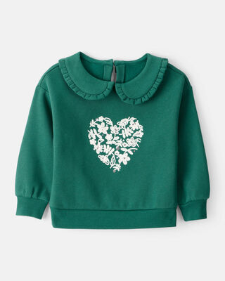Toddler Girl Floral Fairisle Sweater - Pink/White