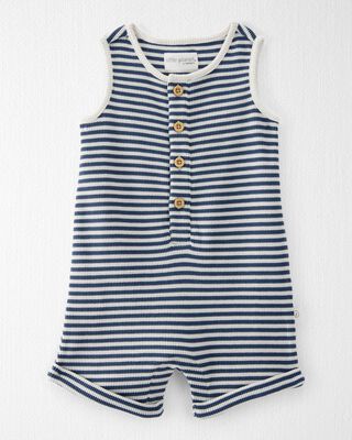 Product image 1 of Baby Organic Cotton Waffle Knit Romper in Stripes