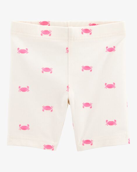  Product image 1 of Toddler Crab Print Bike Shorts - Ivory
