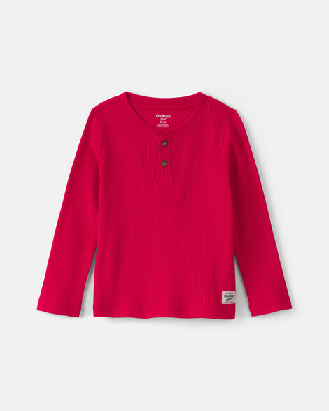 Toddler Boy Thermal Long-Sleeve Henley T-Shirt - Red