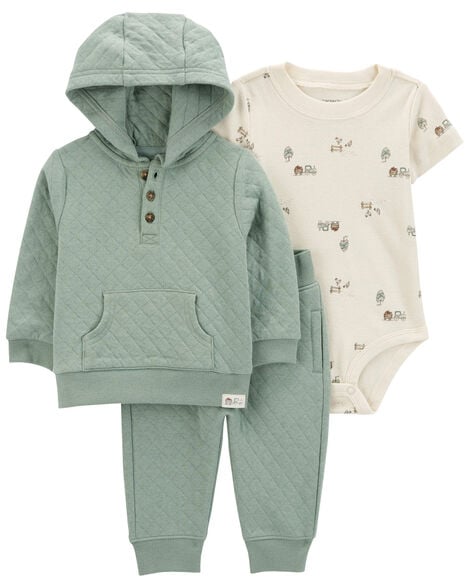 Product image 1 of Baby 3-Piece Quilted Little Cardigan Set