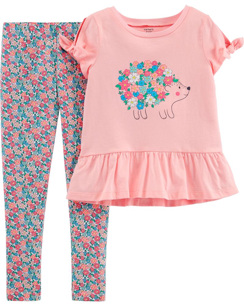 2 Piece Hedgehog Top Floral Legging Set Carters Com