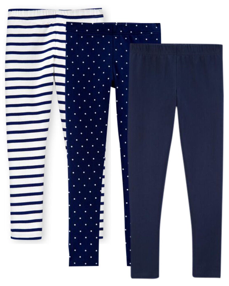 Kid 3 Pack Navy Full Length Leggings Set Carter s