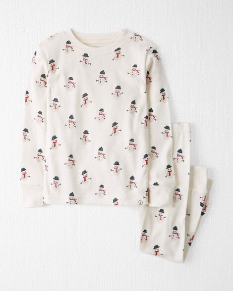 Toddler 2-Piece Organic Cotton Pajamas in Snowman Print