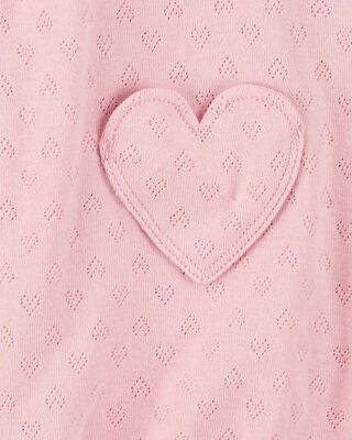 Product image 2 of Baby Heart Pockets Cotton Romper - Pink