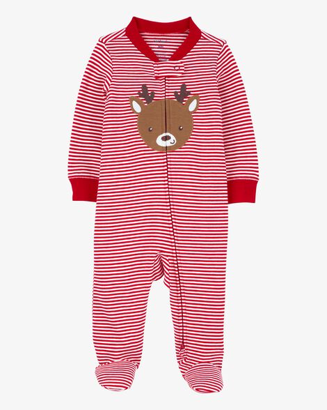 Product image 1 of Baby Reindeer 2-Way Zip Cotton Sleep & Play Pajamas