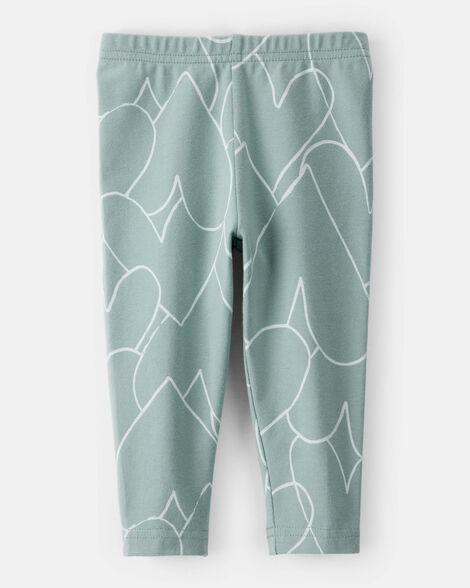 Product image 2 of Baby Girl Cotton Heart Stretch Leggings - Green