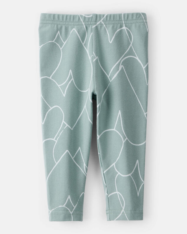 Product image 2 of Baby Girl Cotton Heart Stretch Leggings - Green
