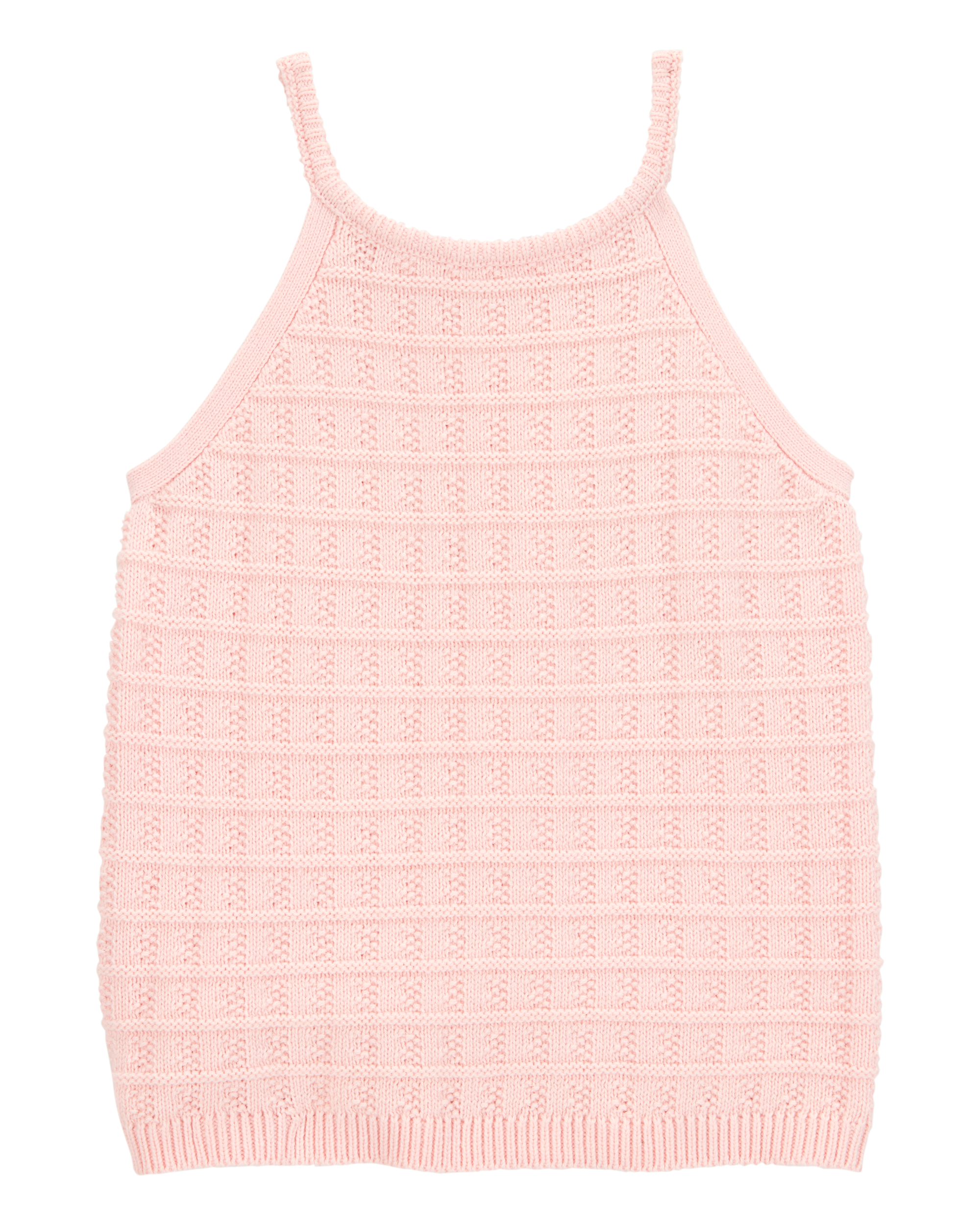 Girls Pink Knit Sweater Tank Top
