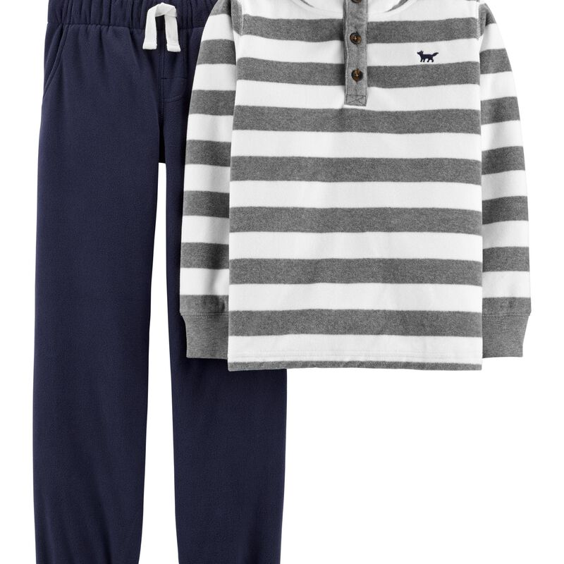 2-Piece Striped Fleece Pullover & Jogger Set | carters.com