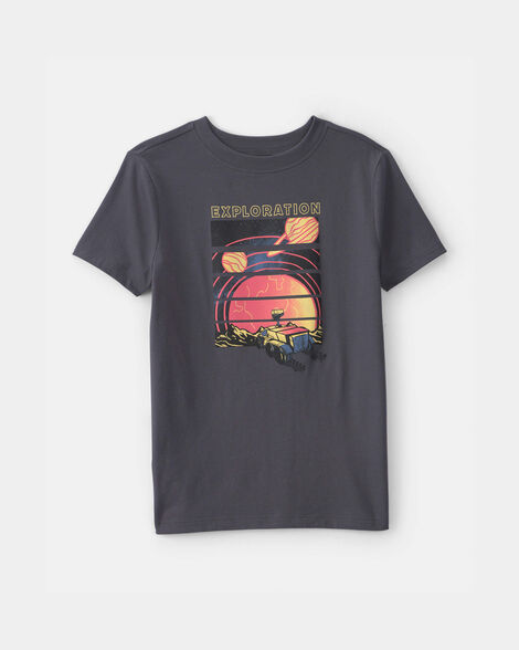 boys space exploration graphic tee - grey