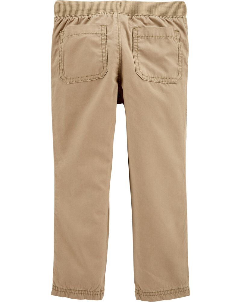 Khaki Toddler PullOn Reinforced Knee Pants