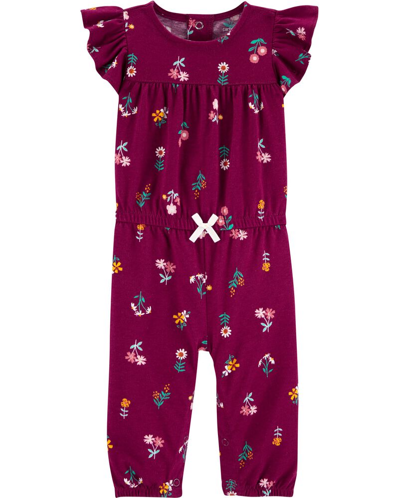 Maroon Baby Floral Jumpsuit