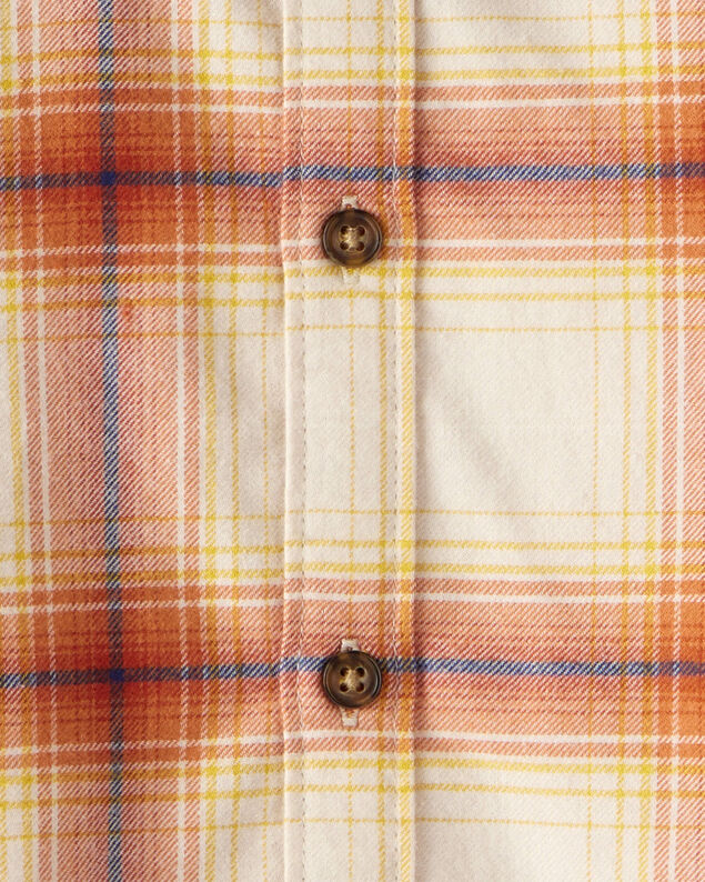 Product image 2 of Toddler Boy Plaid Cotton Long-Sleeve Hooded Button-Down Shirt - Orange