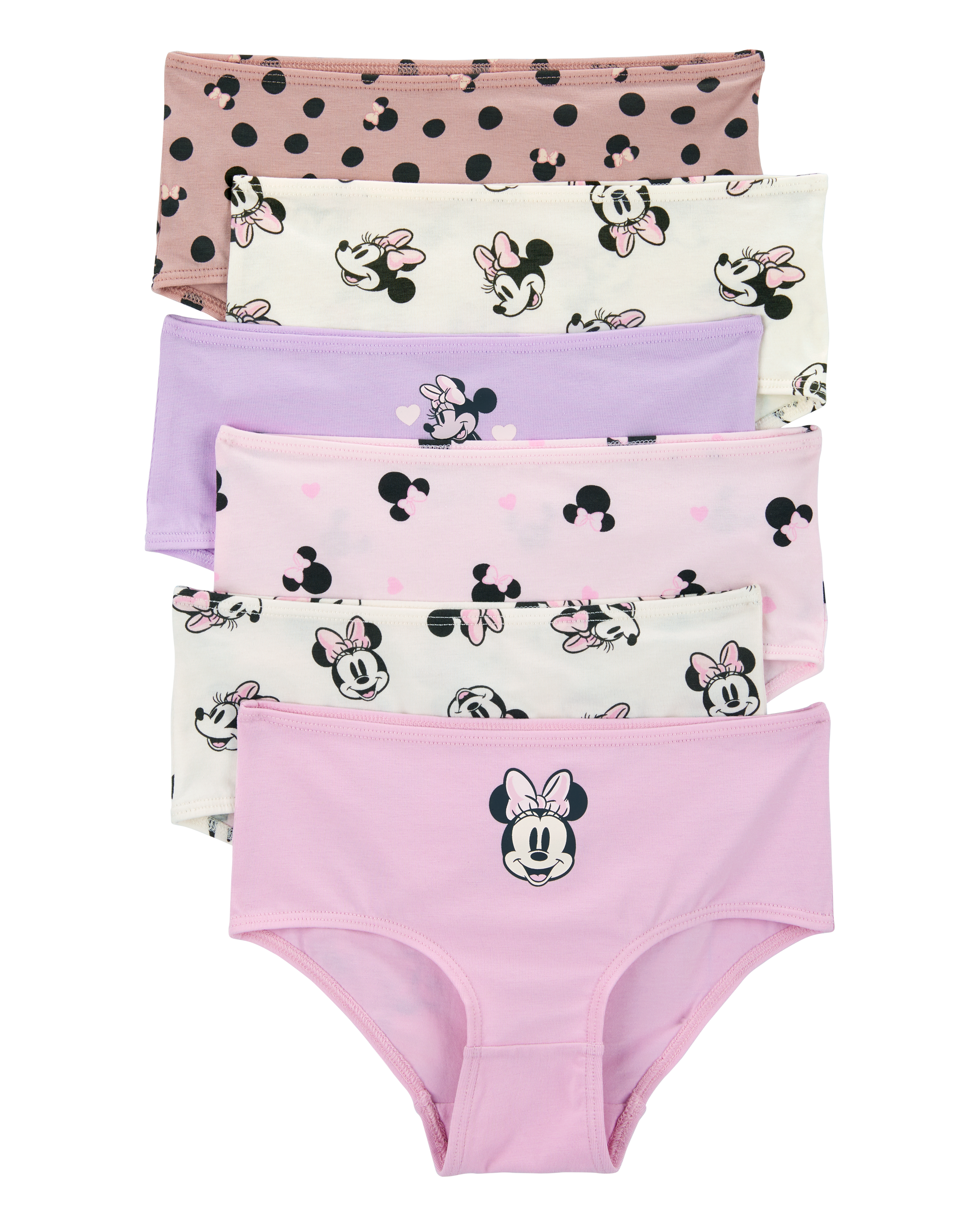 Kid 6-Pack Minnie Mouse Brief Stretch Cotton Underwear
