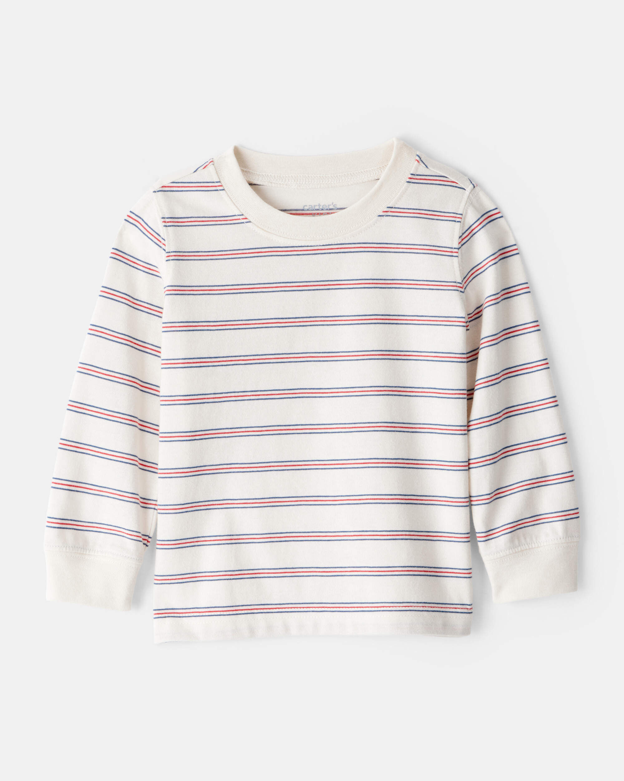 Baby Boy Striped Long-Sleeve Tee - Ivory