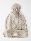 Toasted Wheat - Toddler Organic Cotton Cable Knit Beanie in Toasted Wheat, Selected