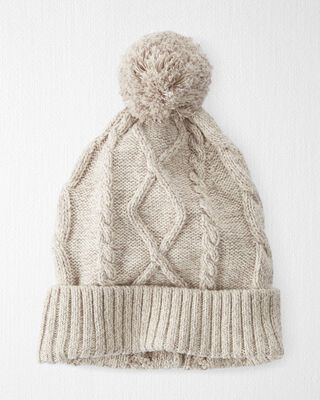 Product image 1 of Toddler Organic Cotton Cable Knit Beanie in Toasted Wheat