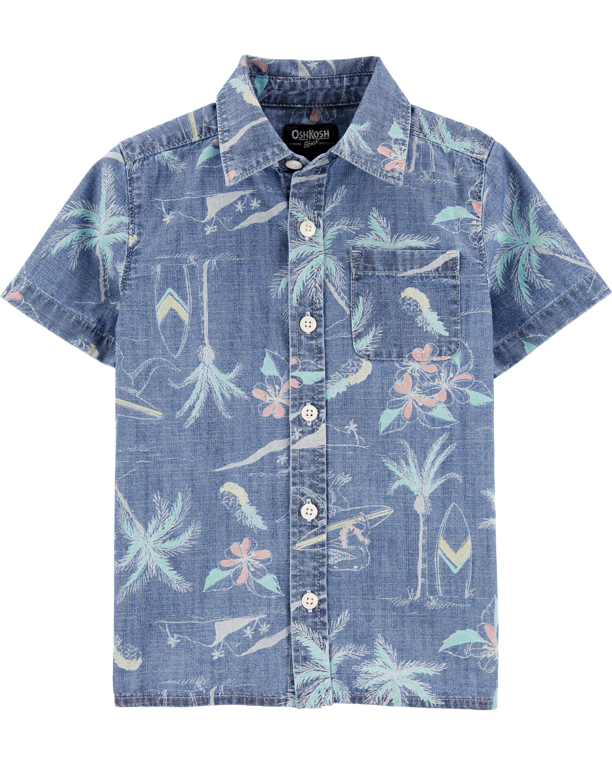 Toddler Blue, Multi Hawaiian Chambray 
