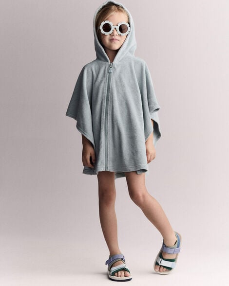 Toddler French Terry Hooded Coverup - Pale Blue