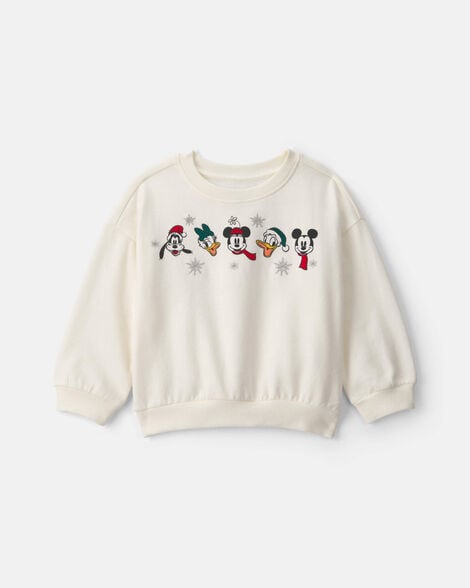 toddler girl disney© mickey pullover sweatshirt - cream