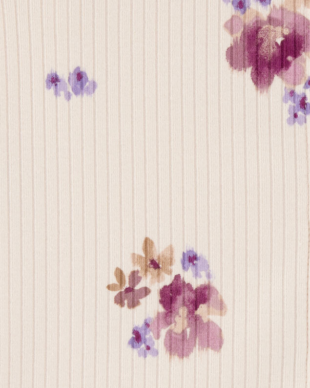 Product image 2 of Kid Floral Print Button-Down Ribbed Tank - Ivory