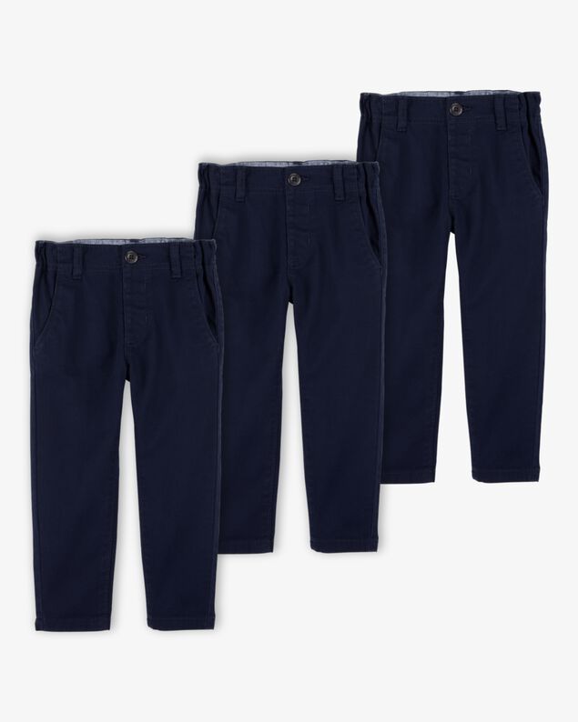 Product image 1 of Toddler 3-Pack Slim Tapered Chino Pants - Navy