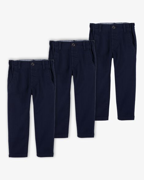 Product image 1 of Toddler 3-Pack Slim Tapered Chino Pants - Navy
