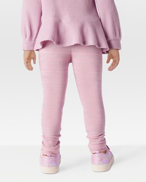 Product image 2 of Toddler Glitter Snowflake Cozy Fleece Leggings