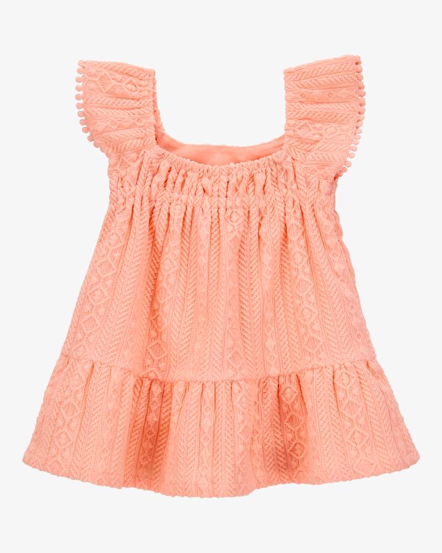 Product image 2 of Baby Flutter Knit Textured Dress - Pink
