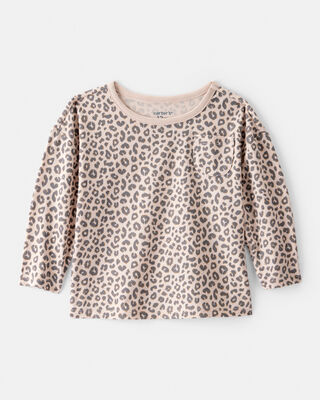 Product image 1 of Baby Girl Leopard Print Long-Sleeve Top - Brown
