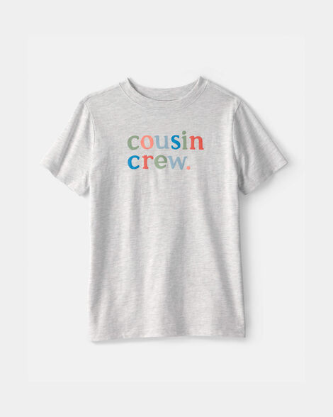 kids 'cousin crew' graphic tee - grey