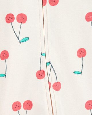 Product image 2 of Baby Cherry Print 2-Way Zip Cotton Sleep & Play Pajamas