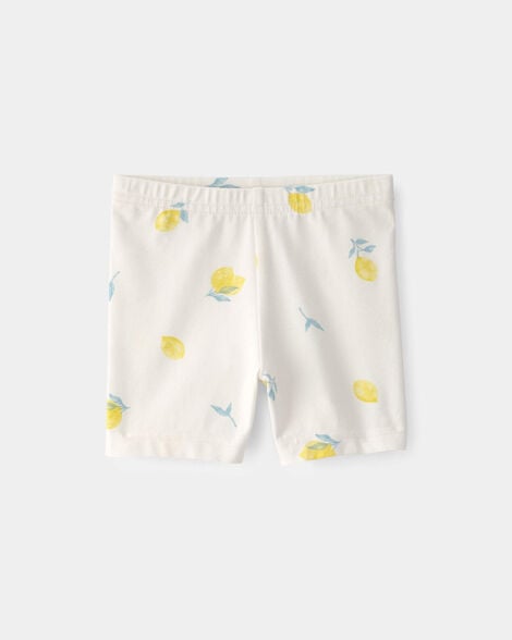 baby girl lemon bike shorts - cream