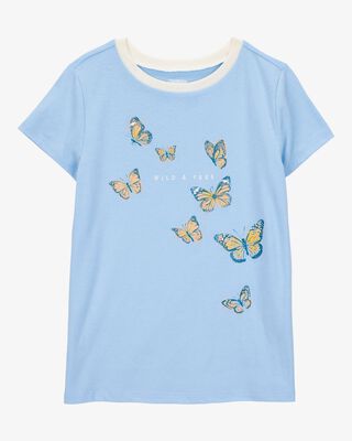 Product image 1 of Kid Butterfly Short-Sleeve Graphic Tee - Blue