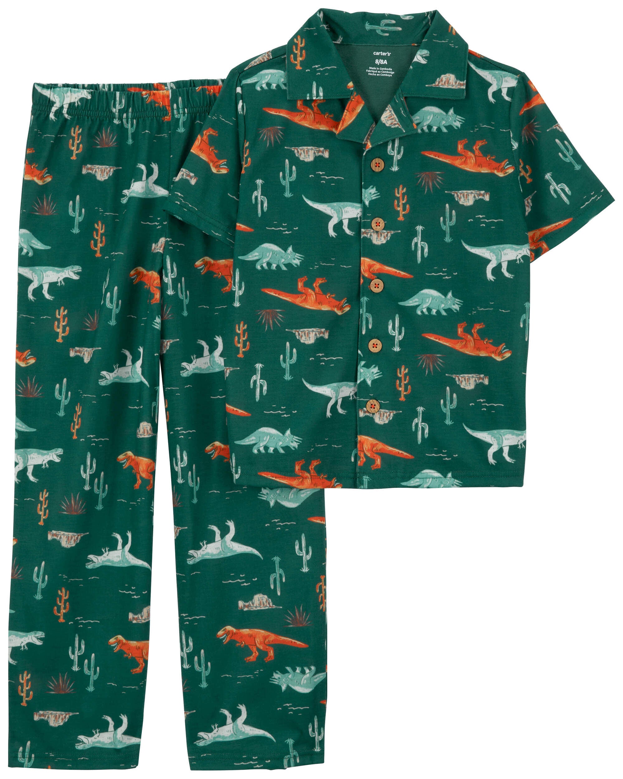 Kid 2 Piece Dinosaur Coat Style Pajamas Carter s Carter s