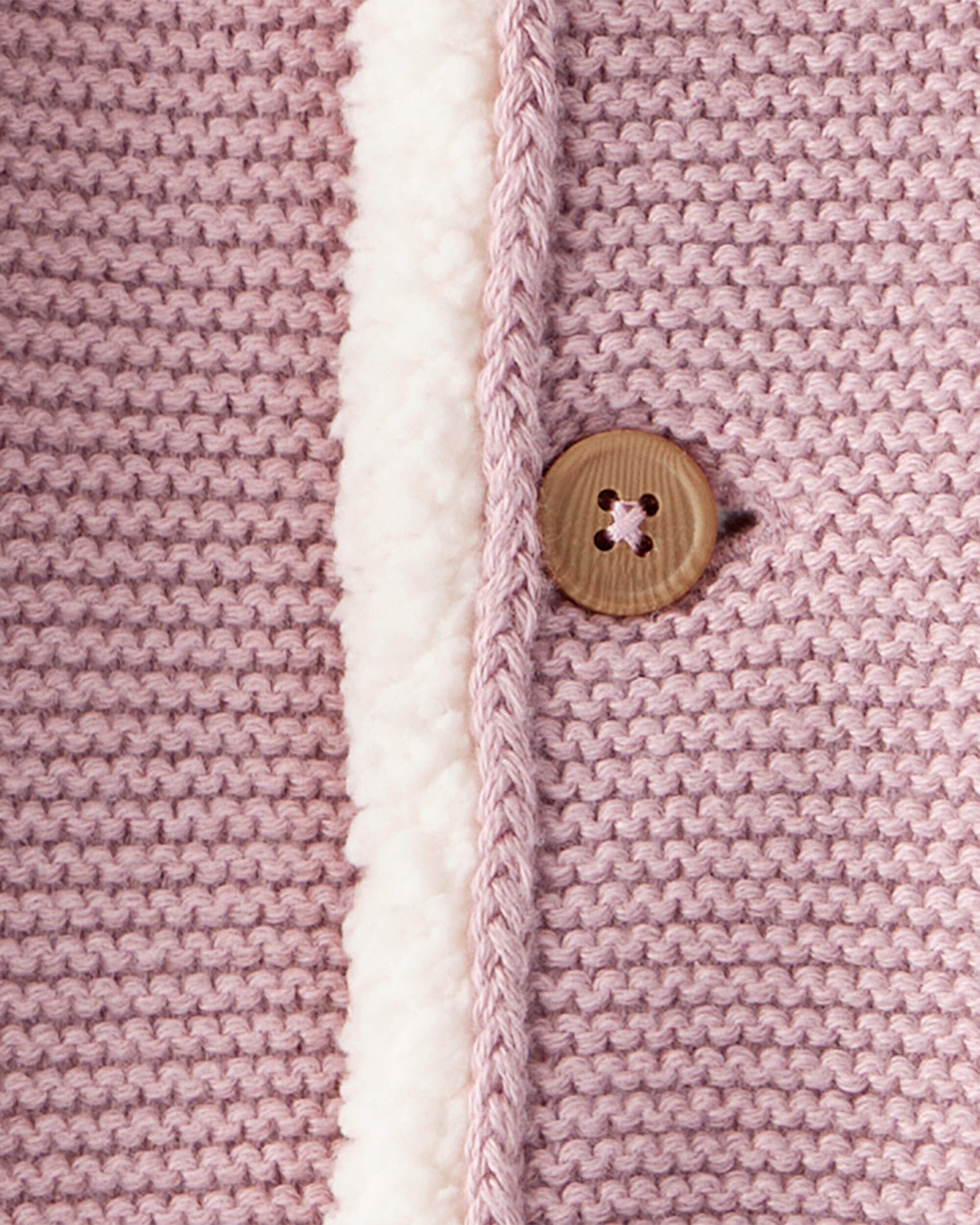 Baby Girl Sherpa Lined Cotton Long-Sleeve Jacket - Pink