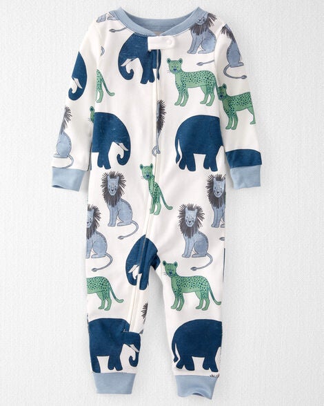  Product image 1 of Baby Organic Cotton 1-Piece Pajamas in Wildlife Print
