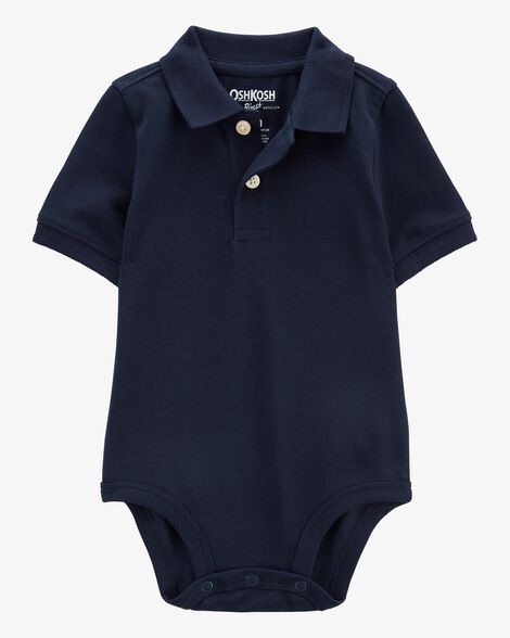 Product image 1 of Baby Navy Piqué Polo Bodysuit