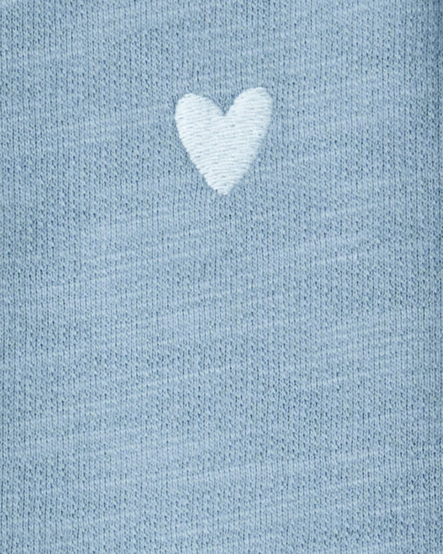 Product image 2 of Baby Girl Heart Cotton Long-Sleeve Cardigan Sweater - Blue