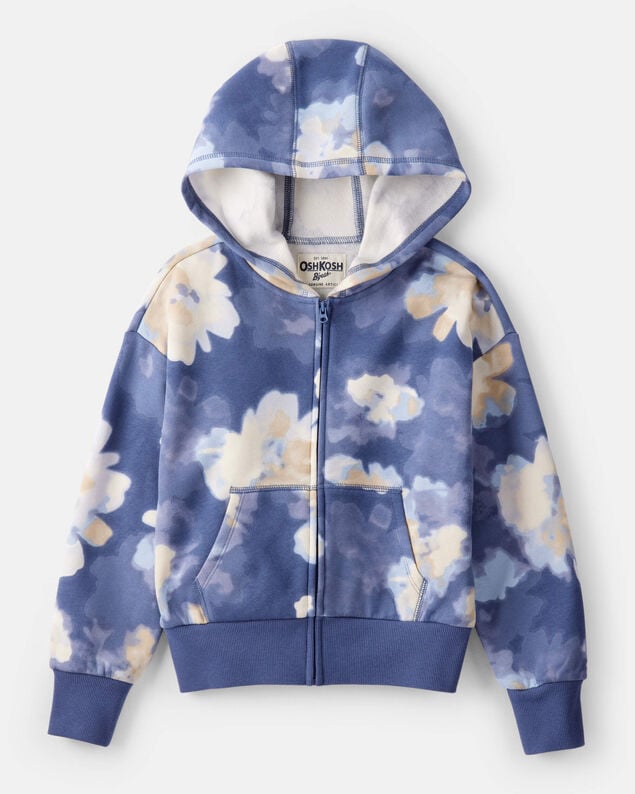 Product image 1 of Girls DayDream Fleece Floral Hooded Zip-Up Jacket - Blue