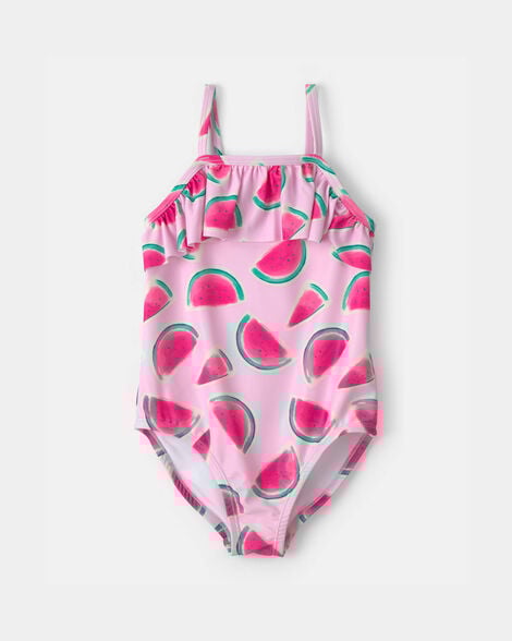 toddler girl watermelon 1-piece swimsuit - pink