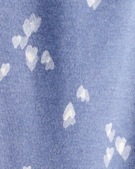 Product image 3 of Baby Girl Heart Print Drawstring Joggers - Blue