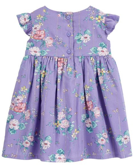 Baby Metallic Stripe Floral Print Dress - OshKosh | Carter