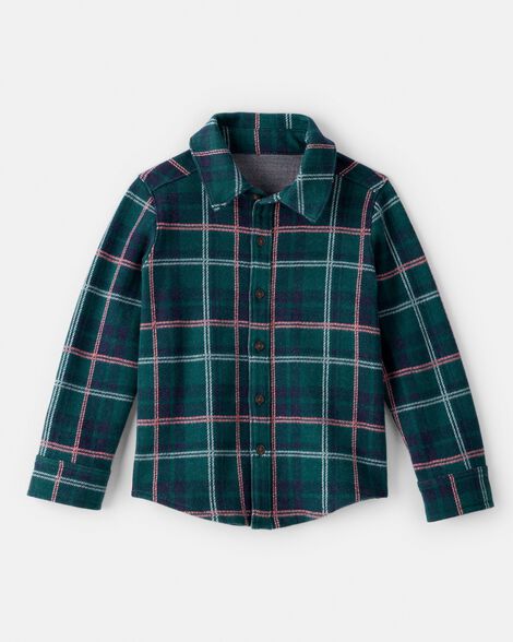 Toddler Boy Plaid Button-Down Shirt - Green